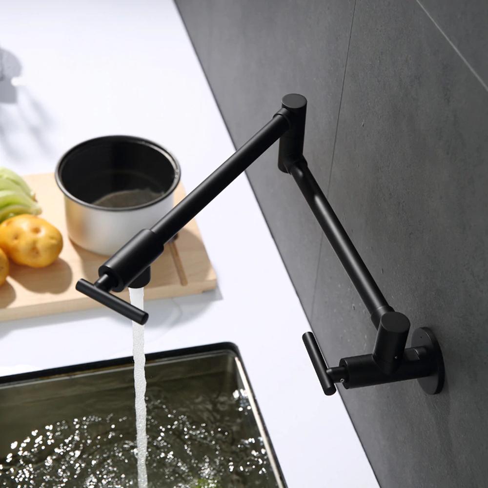 Moderner Edelstahl Wandeinbauhahn für Töpfe