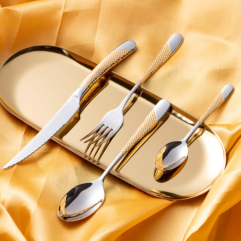 Ferran Elegance – Luxuriöses Edelstahlbesteckset mit diagonaler Textur (24/30/48/60-teilig)