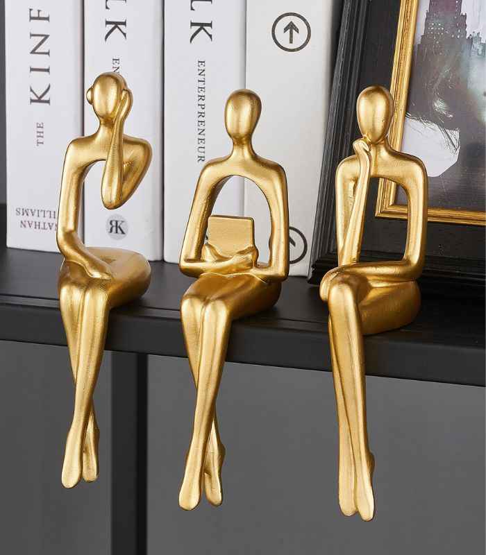 Garduru 3-teiliges Bücherregal-Dekor aus Resin - 17 cm