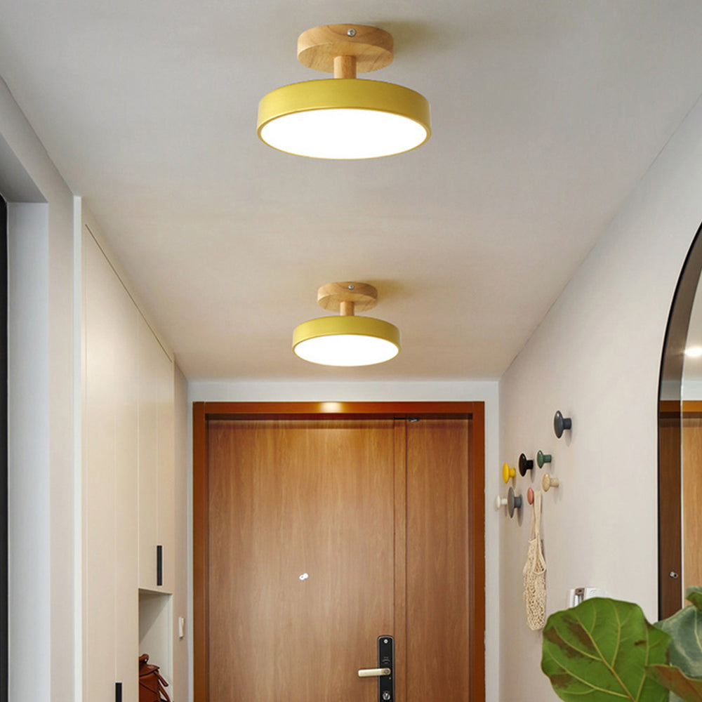 Moderne Holz LED Deckenleuchte