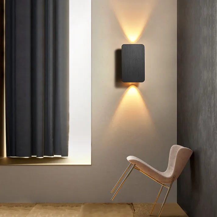 LED Wandleuchte Rechteck | Moderne Metall Innenlampe