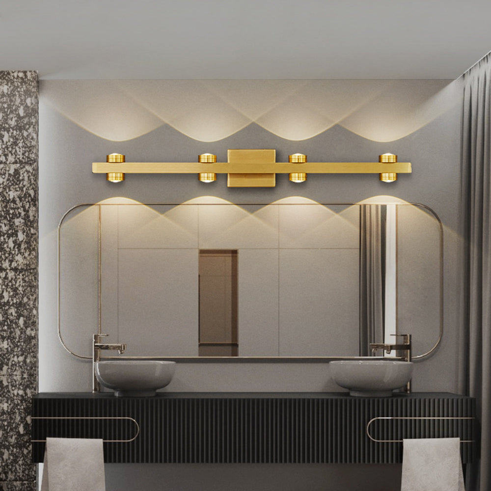 Freja - Moderne LED-Wandleuchte, Schwarz/Gold, Badezimmer, Metall