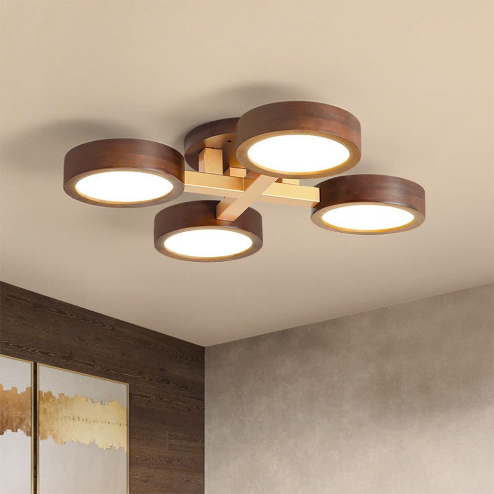 LED-Deckenleuchte mit modernem Holzdesign