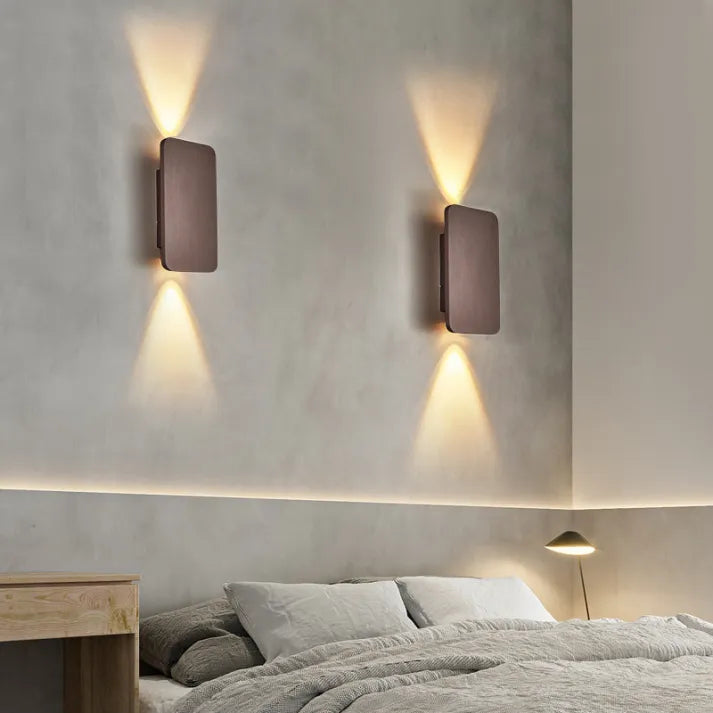 LED Wandleuchte Rechteck | Moderne Metall Innenlampe