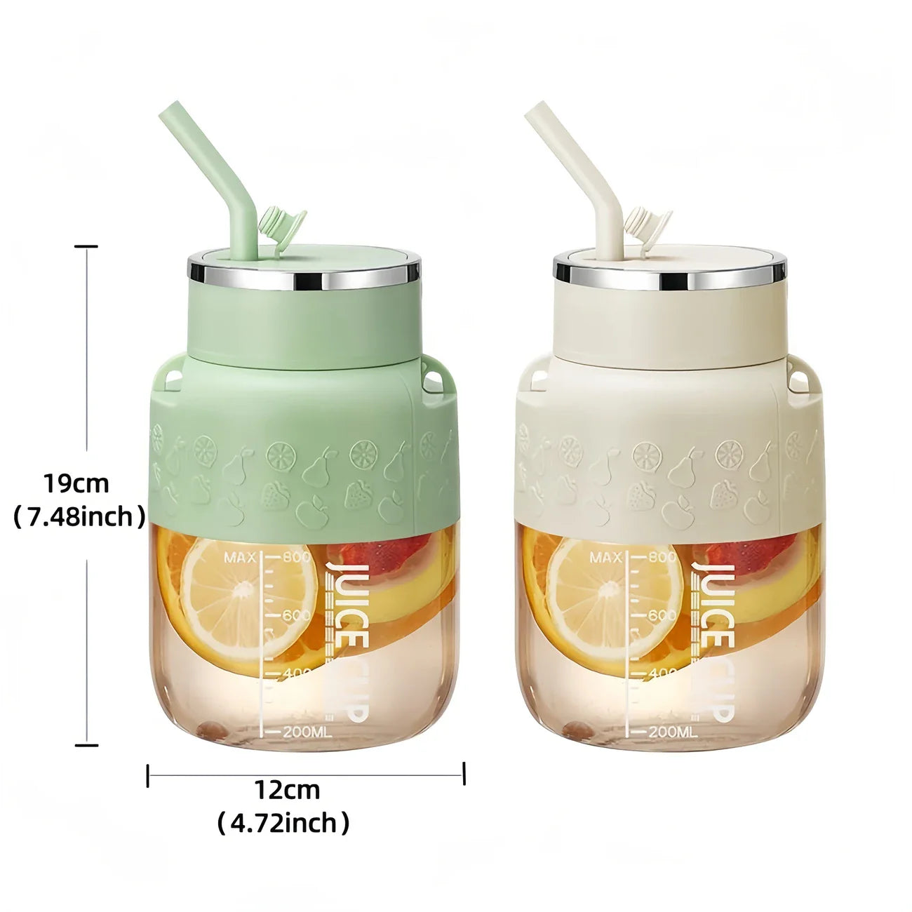 2in1 Flaschen Mixer mit Trinkhalm 800ml - Perfekt für Unterwegs!