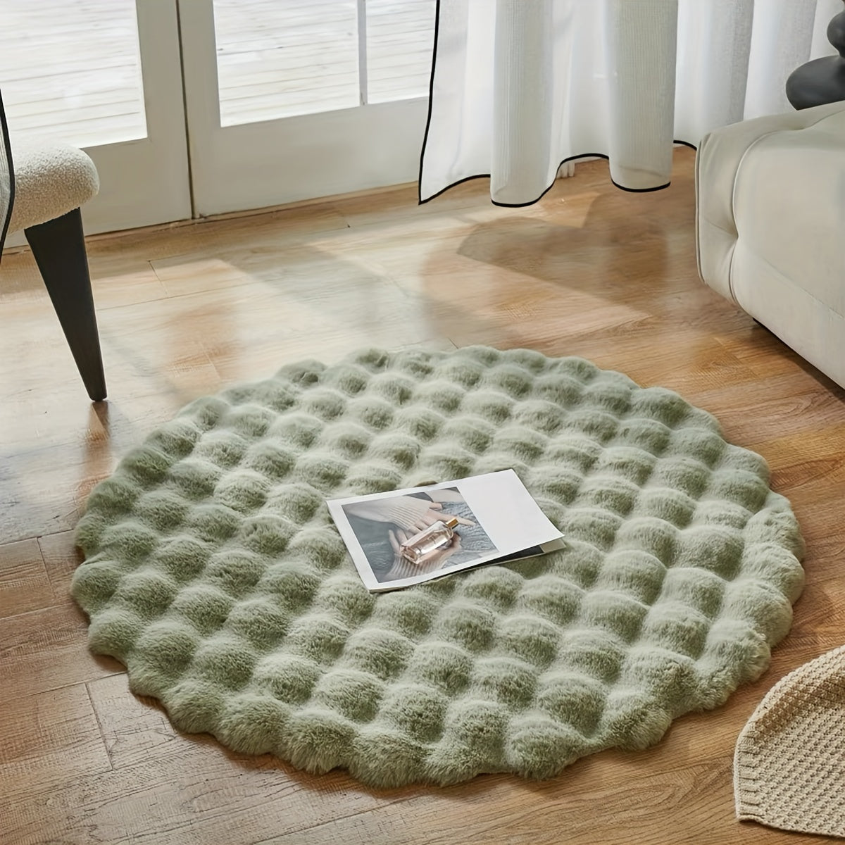 Fluffy Rund Dekorativteppich für Gemütliche Zuhause und Bürosräume