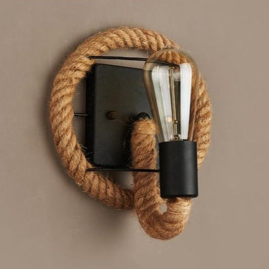 Garduru - Vintage Wandlampe aus Seil und Metall für rustikales Flair
