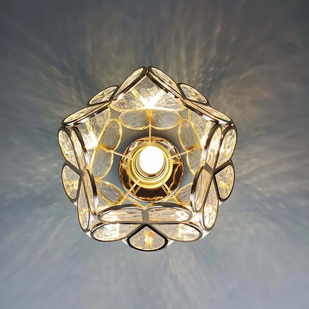 Glas-Deckenleuchte im Blumenstil - Elegante Lampe für den Eingangsbereich
