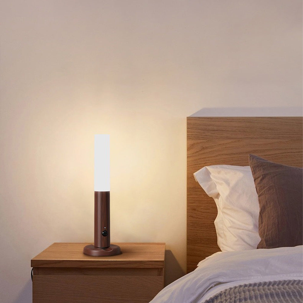 Wandleuchte LED Bewegungsmelder Holzbasislampe