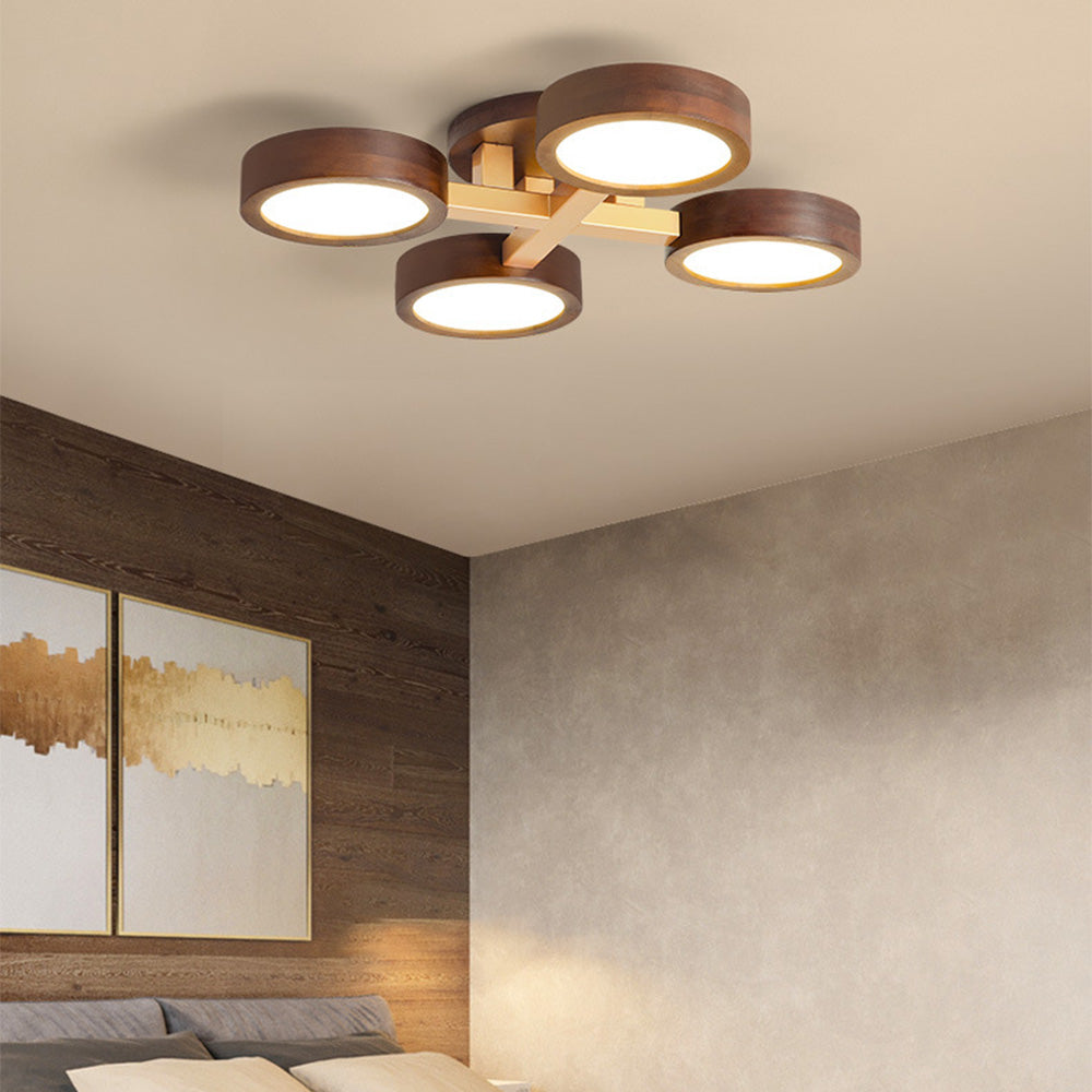 LED-Deckenleuchte mit modernem Holzdesign