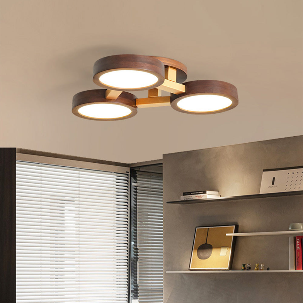 LED-Deckenleuchte mit modernem Holzdesign