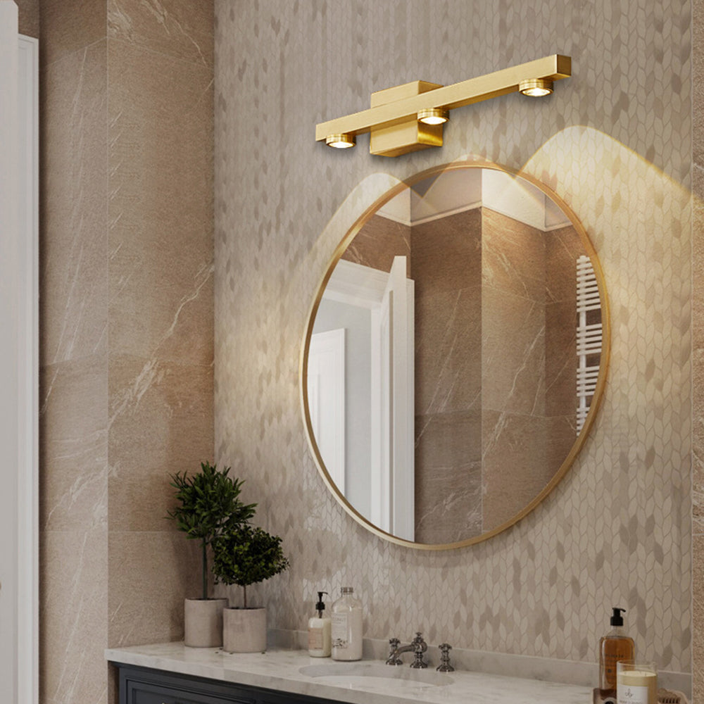 Freja - Moderne LED-Wandleuchte, Schwarz/Gold, Badezimmer, Metall