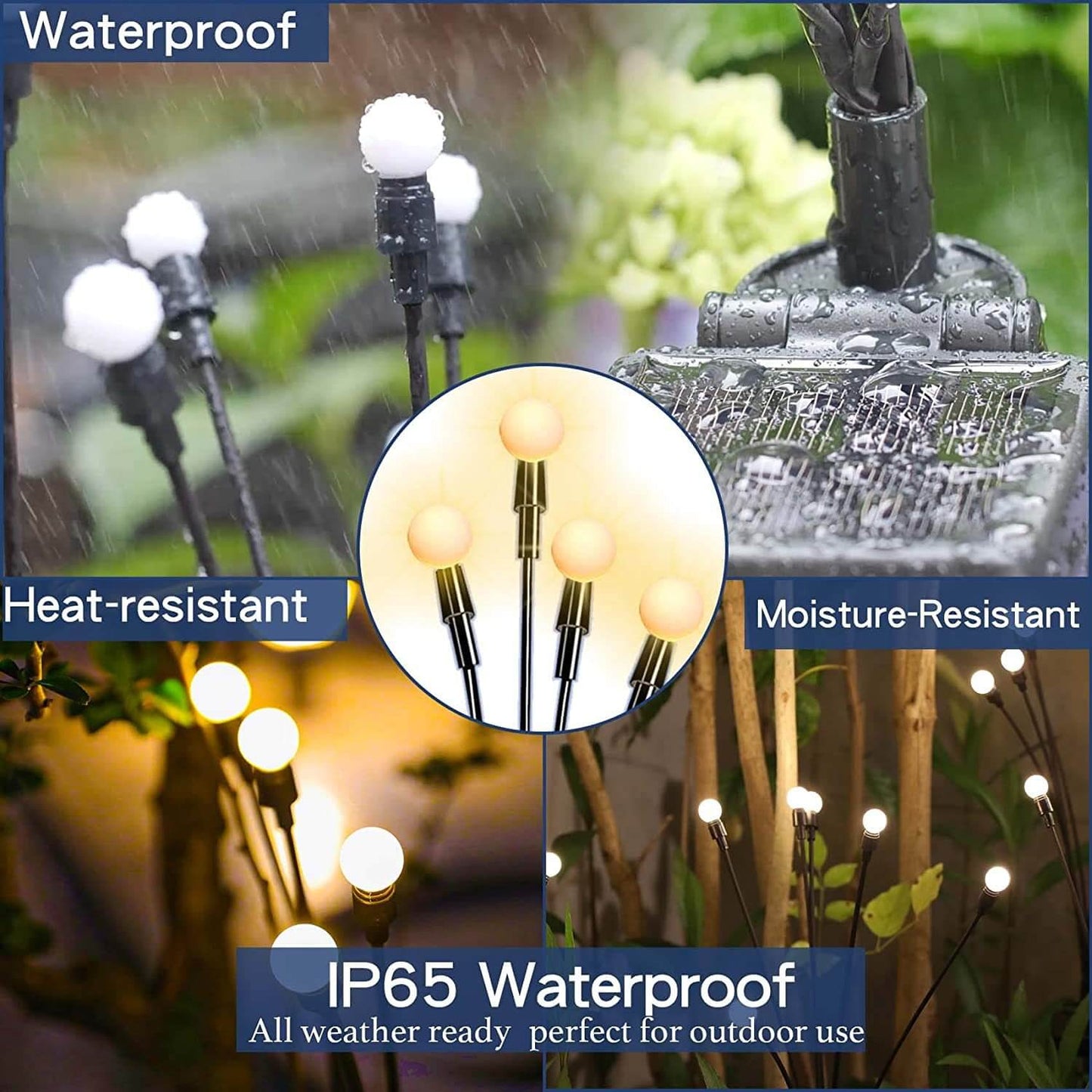 Garduru Firefly Solar LED Außenleuchte | Wasserdichte Rasenbeleuchtung | Dekorative Solar Lampe