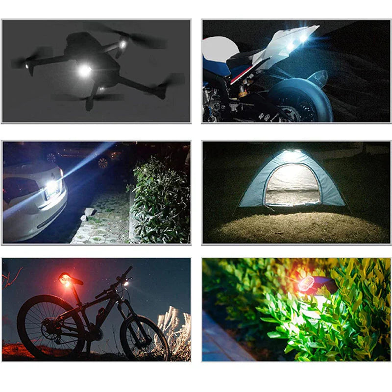 Wiederaufladbares kabelloses LED-Motorrücklicht mit Fernbedienung für Brems- und Warnsignale
