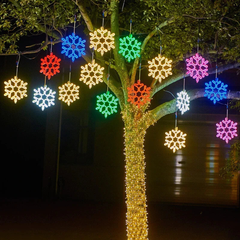 LED-Girlande Schneeflocke Wasserdicht - Weihnachtsdekoration Außen