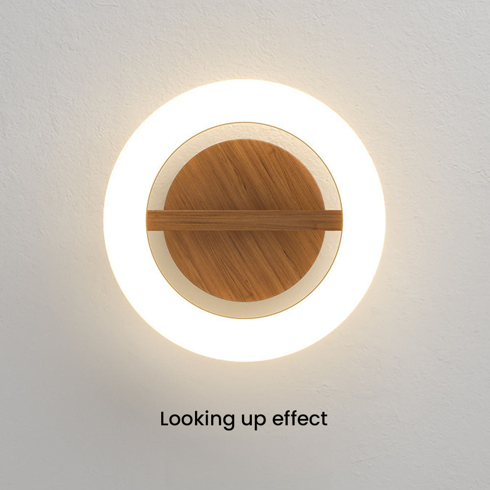 LED-Deckenleuchte mit modernem Holzfinish