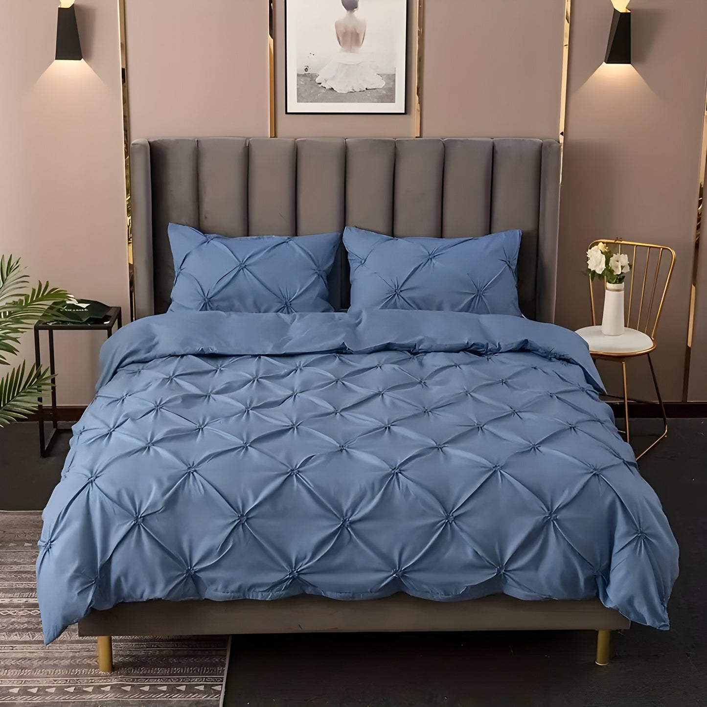 Garduru Duvet Set - Kneifen Quetschfalten-Bettdecke Set