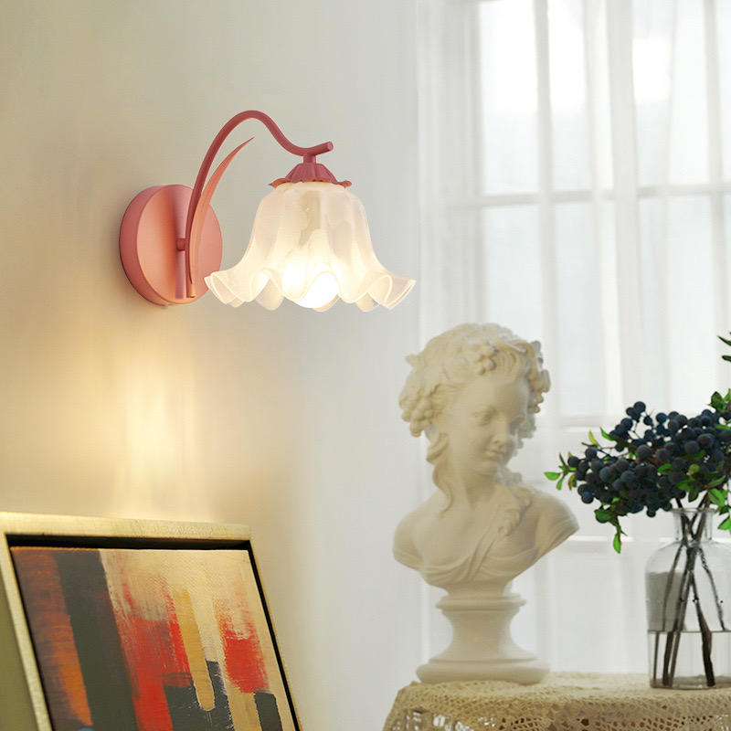 Wandlampe Gartenblumen Retro Französisch - Elegante Wandapplique aus Metall und Acryl