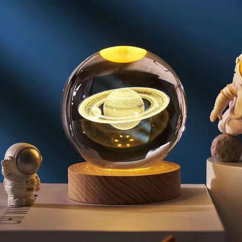 3D Nachttischlampe für Schlafzimmer und Kinderzimmer | CrystalGlow
