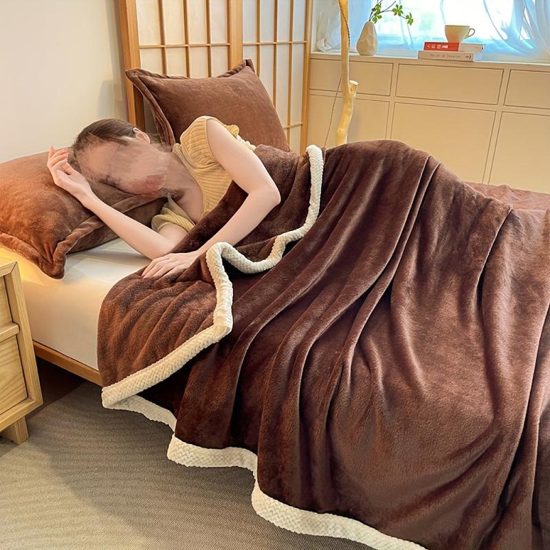 Gemütliche Coral-Fleece-Decke für Zuhause und Büro Komfort und Wärme