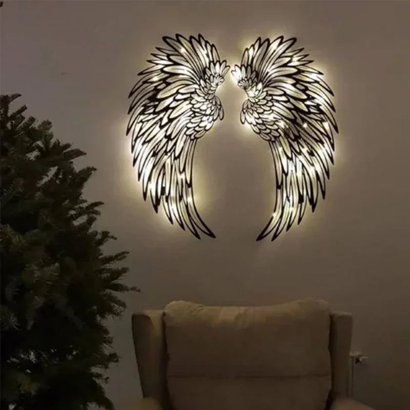 RoyaleGlow Beleuchtete Engel Flügel Wandkunst - LED Seraphische Wohnkultur für eine ruhige Atmosphäre und perfektes Geschenk