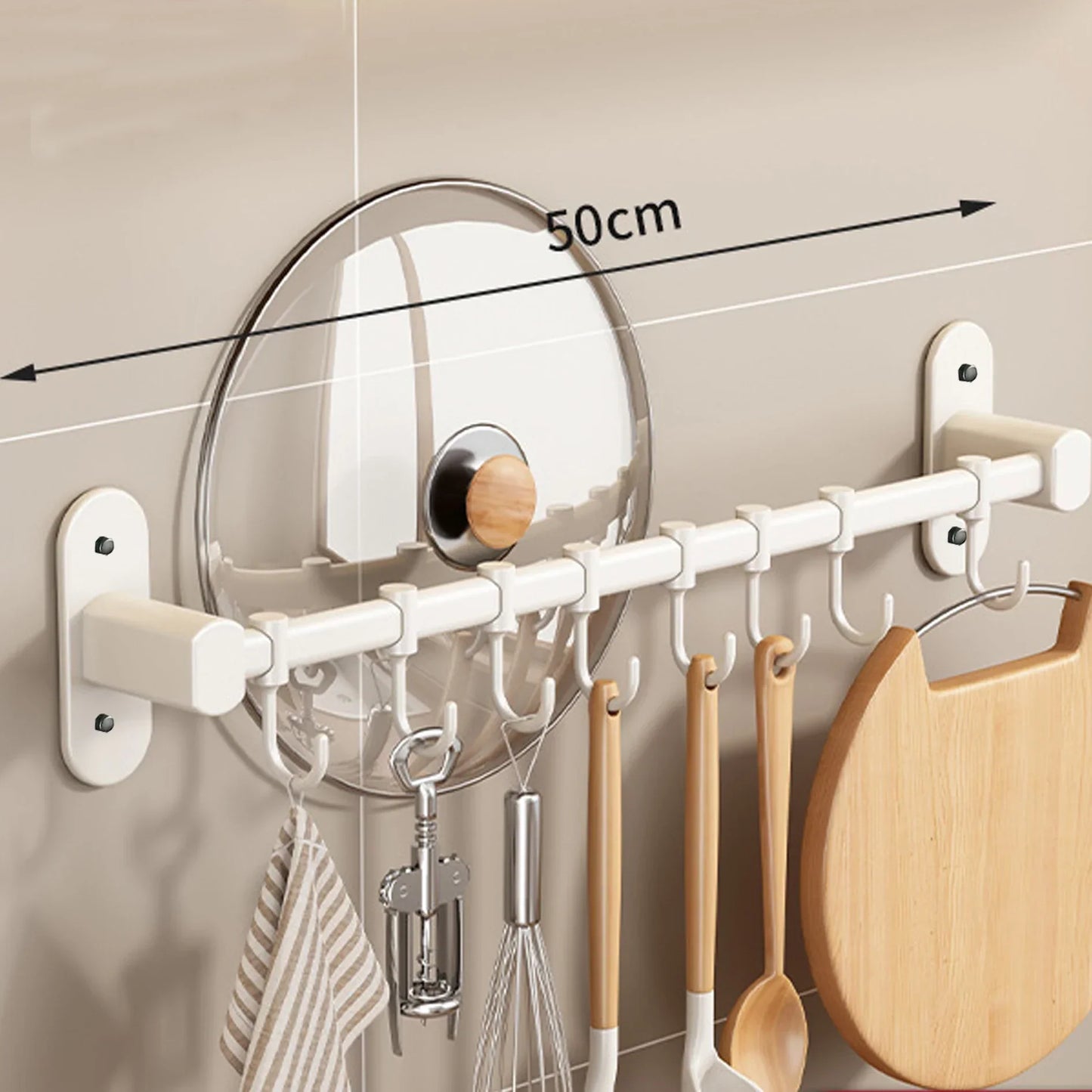 OrganizeEase – Funktioneller Küchenregal mit stilvollem Stauraum für Topfdeckel und Spatel