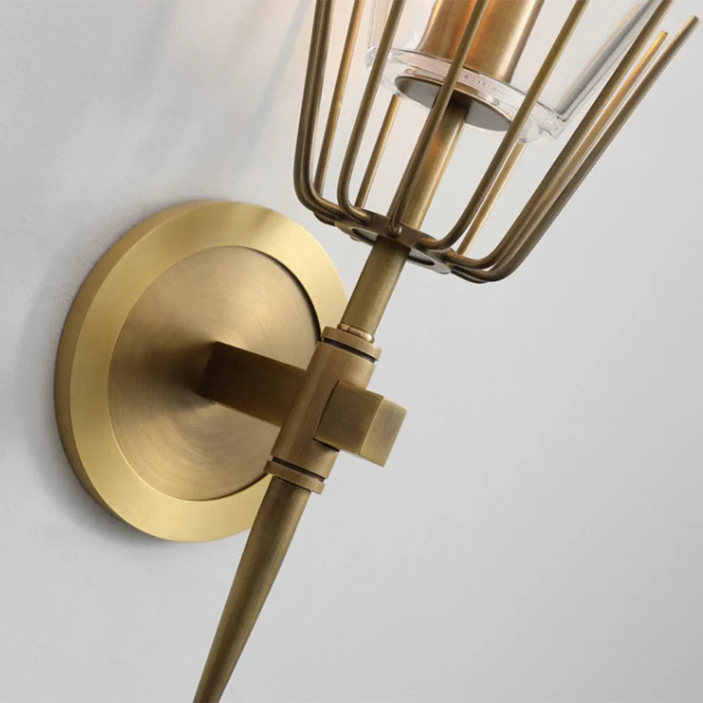 Wandleuchte Modern Messing Glas Wandlampe