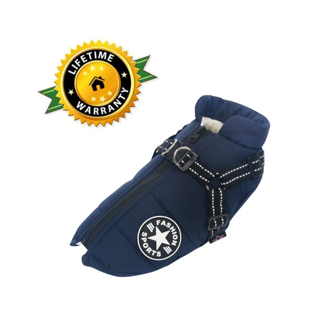 WoofGuard™ - Wasserdichte Winterjacke mit integriertem Gurtzeug