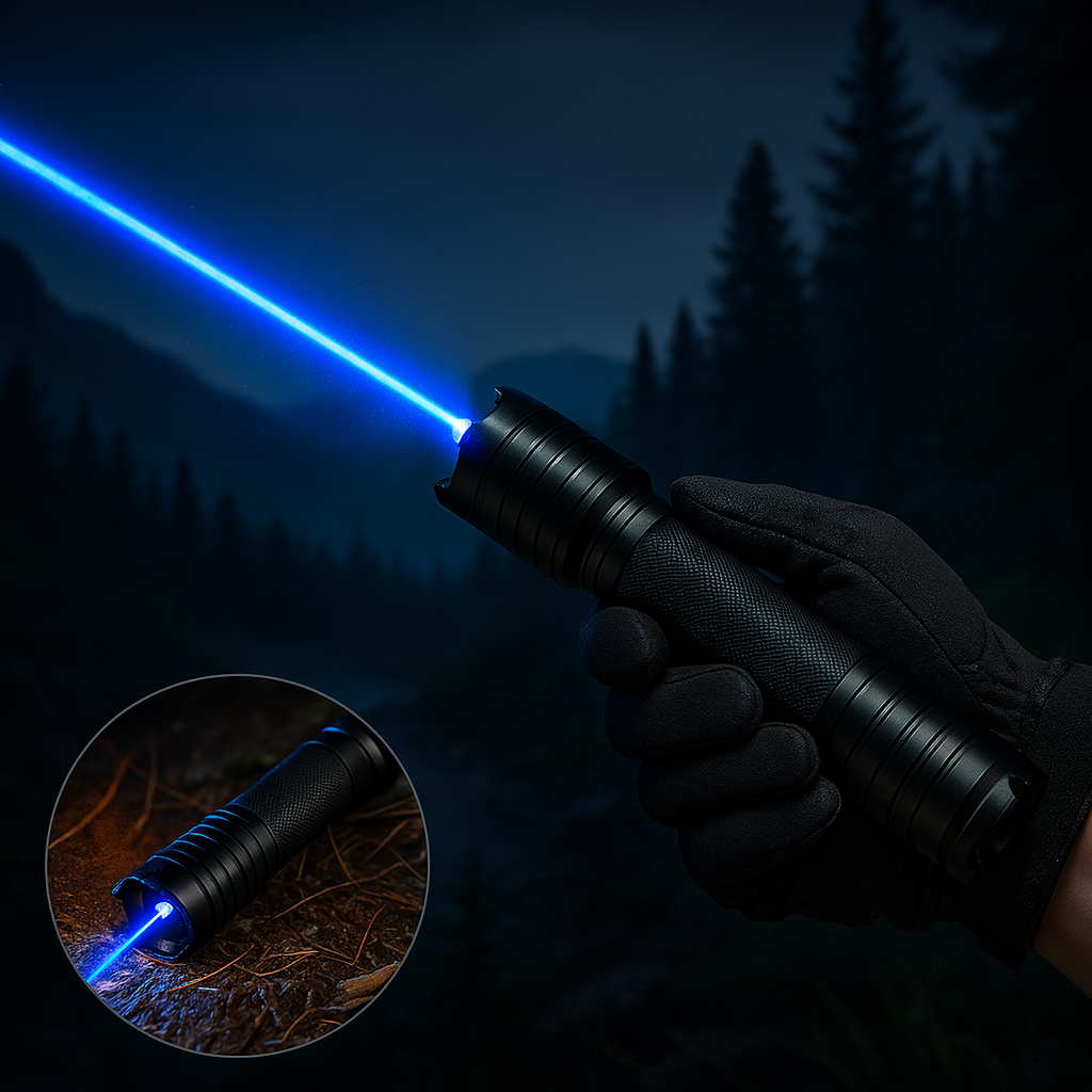 Laser-Taschenlampe Blauer Strahl Taktische Outdoor-Taschenlampe