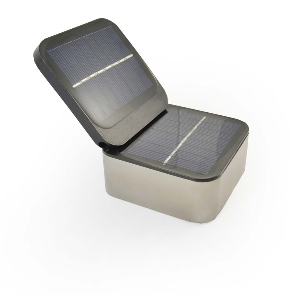 Wandleuchte Edelstahl Solar Außenlampe