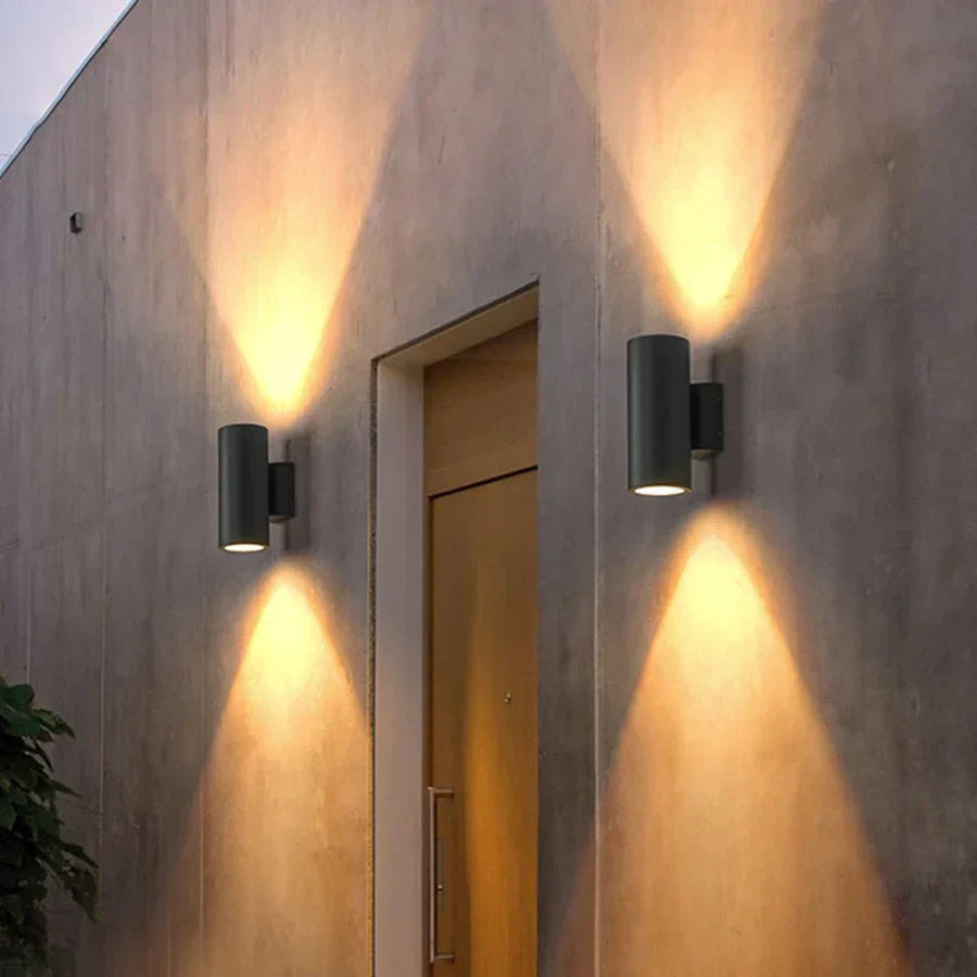 Außenwandleuchte mit schwarzem Aluminium-Finish