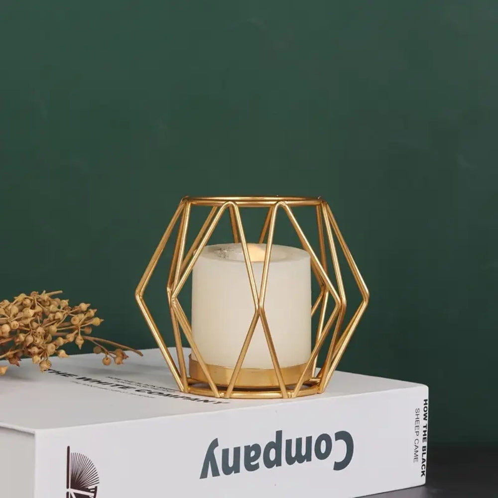 Wireframe Sleek Eisen Kerzenhalter