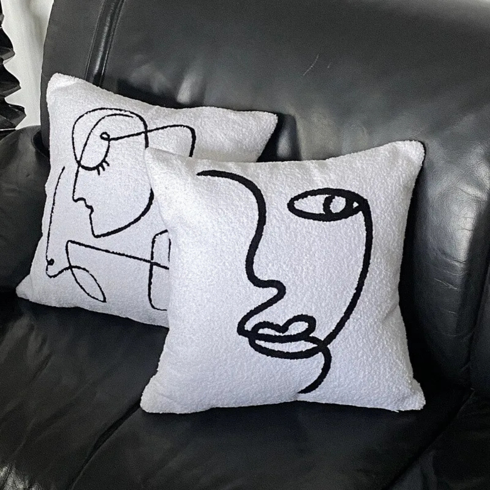 Abstraktes Gesicht Kunst Kissenbezug