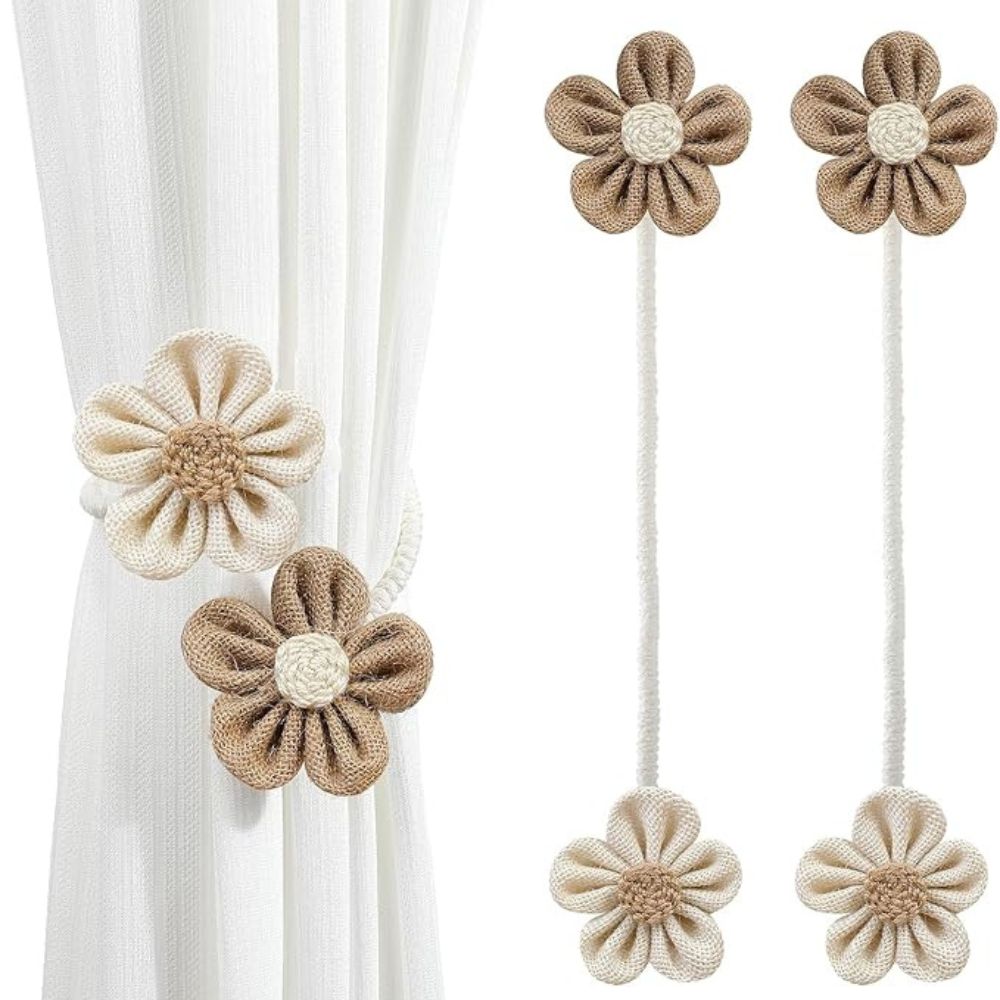 Garduru florale Hanf-Vorhang-Bindegurte im 2er Set