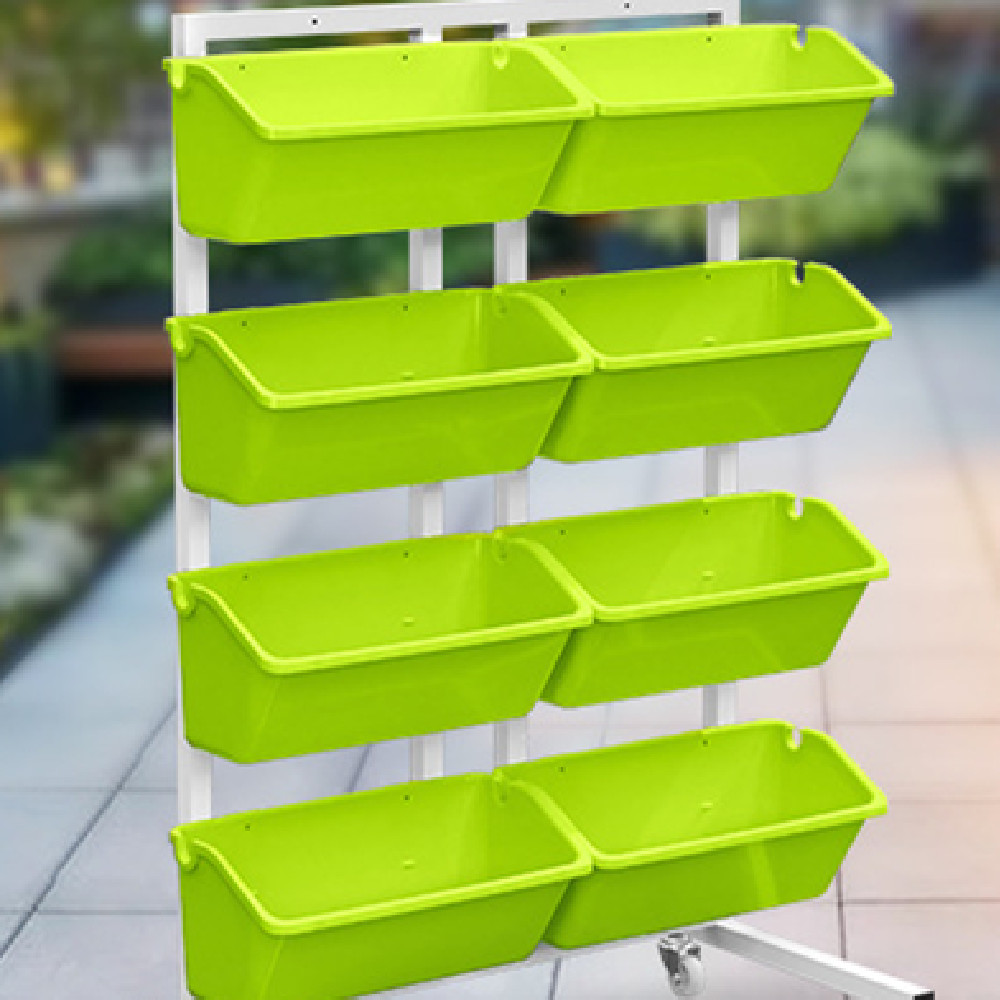 Vertikaler Pflanzenspeicher mit 8 Taschen – Wandhängendes Pflanzregal für Balkon und Garten