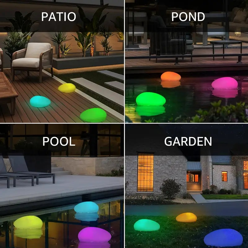 Leuchtende Gartensteine mit Farbwechsel – Dekorative LED Steinleuchten für Außenbereich und Garten