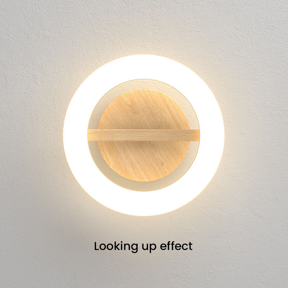 LED-Deckenleuchte mit modernem Holzfinish