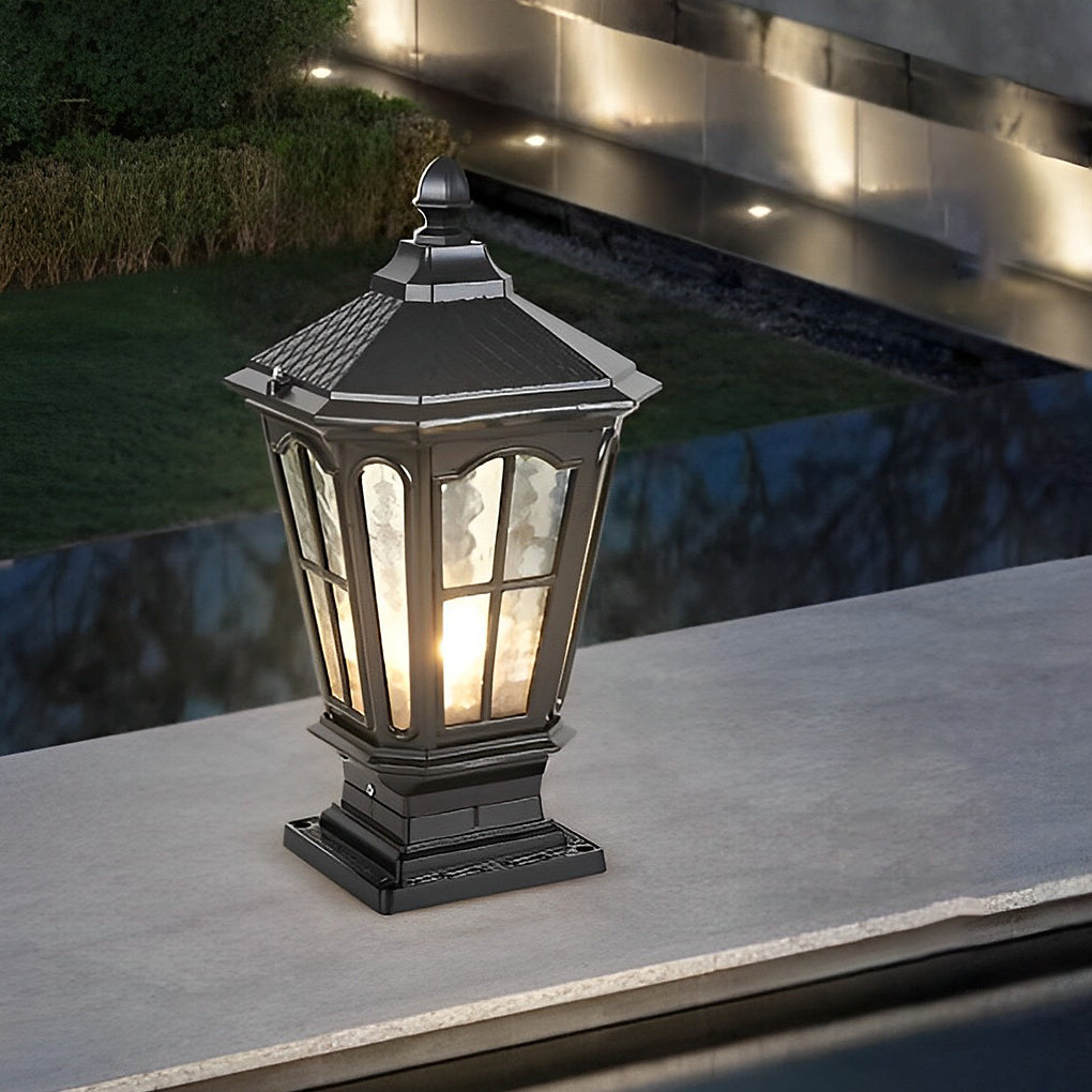 Outdoor Solar LED Schwarze Gartenpfostenlampe