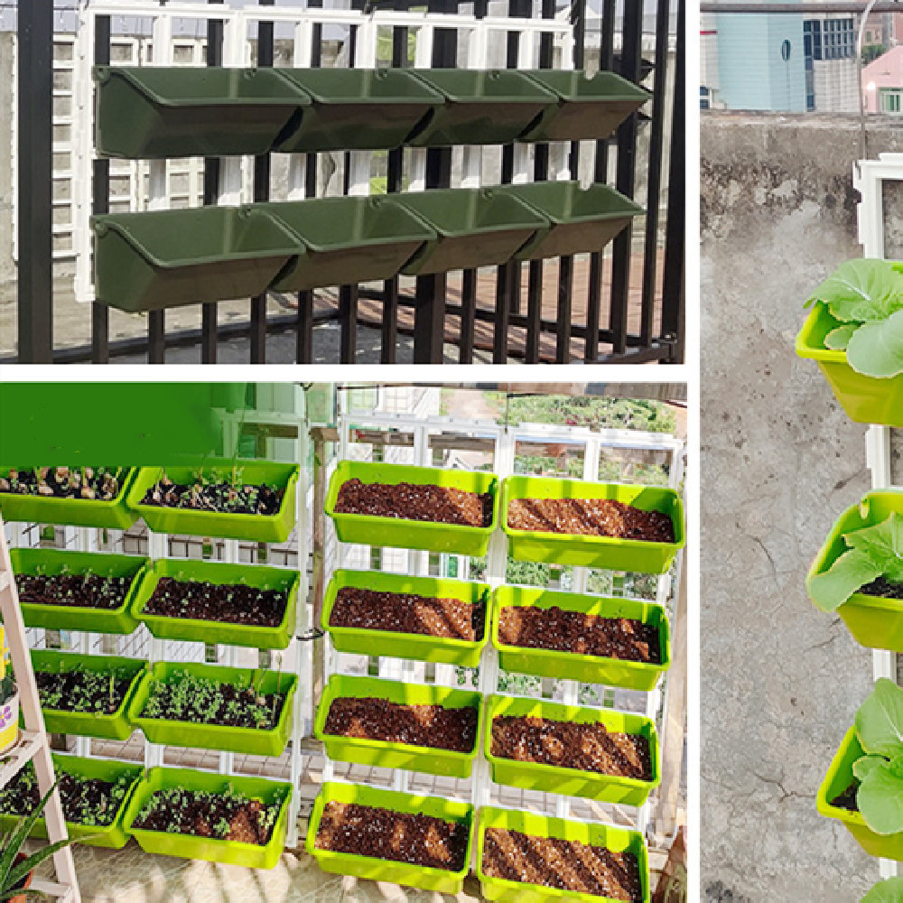 Vertikaler Pflanzenspeicher mit 8 Taschen – Wandhängendes Pflanzregal für Balkon und Garten