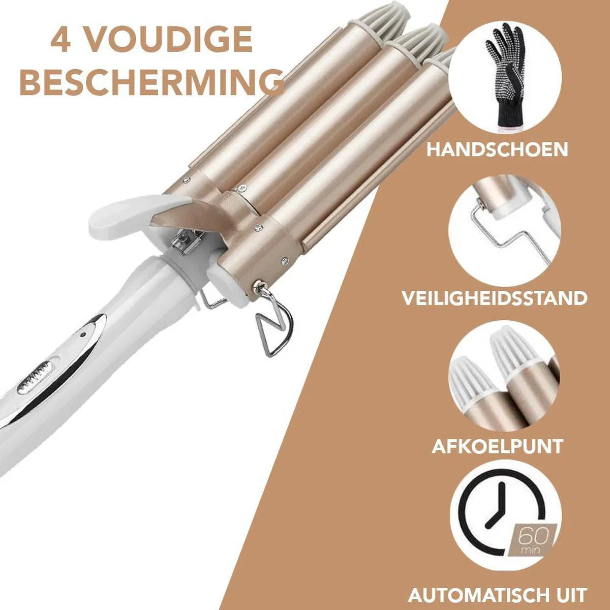 Triple Barrel Lockenstab für definierte Wellen und Locken