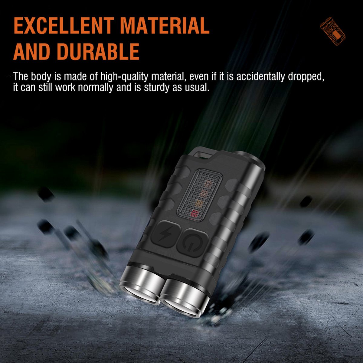 Garduru-Taschenlampe 900 Lumen - USB C - 12 Lichtmodi