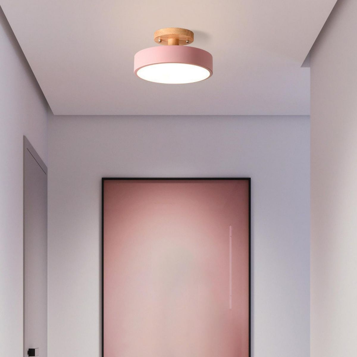 Moderne Holz LED Deckenleuchte