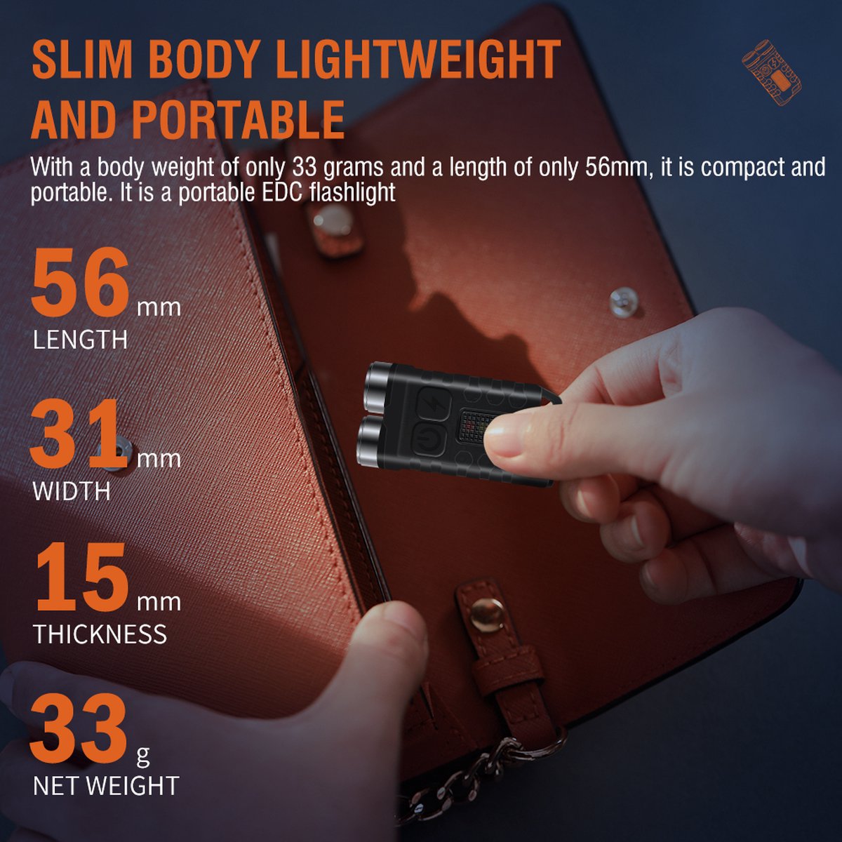 Garduru-Taschenlampe 900 Lumen - USB C - 12 Lichtmodi