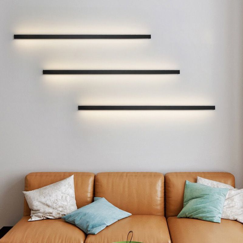 Moderne schwarze LED-Wandleuchte Bar