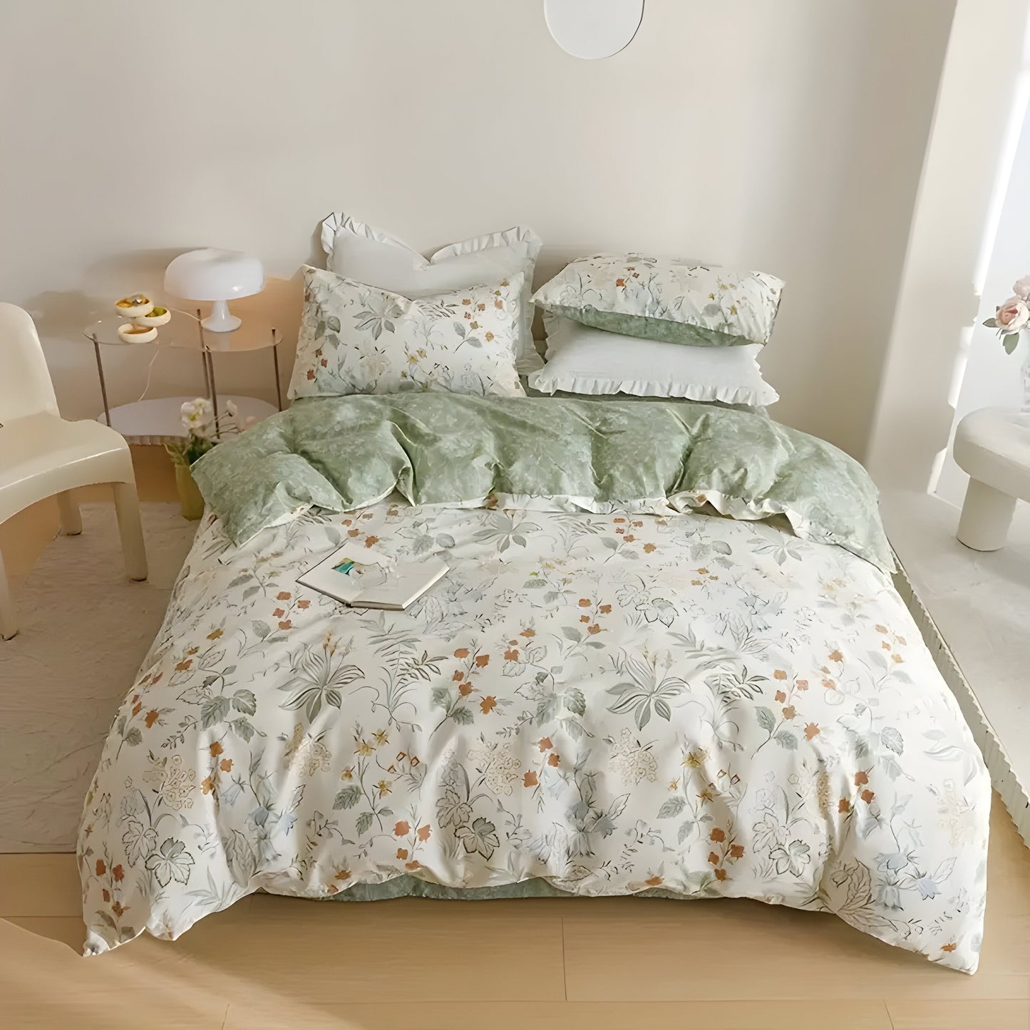 Garduru Bettdecken-Set - 3-teiliger Floral-Bettdeckenbezug