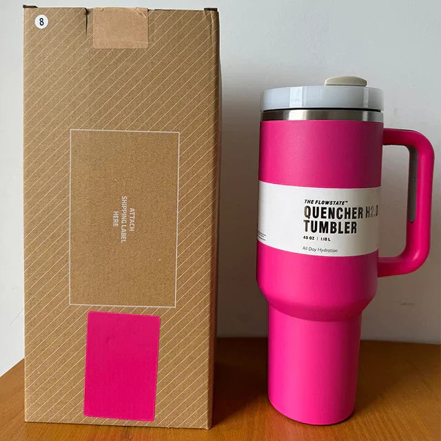 40 Oz Isolierter Edelstahl Reisebecher mit Henkel, Auslaufsicherem Deckel & Strohhalm