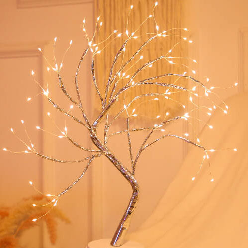 LED Tischlampe mit bunten Baumlichtern
