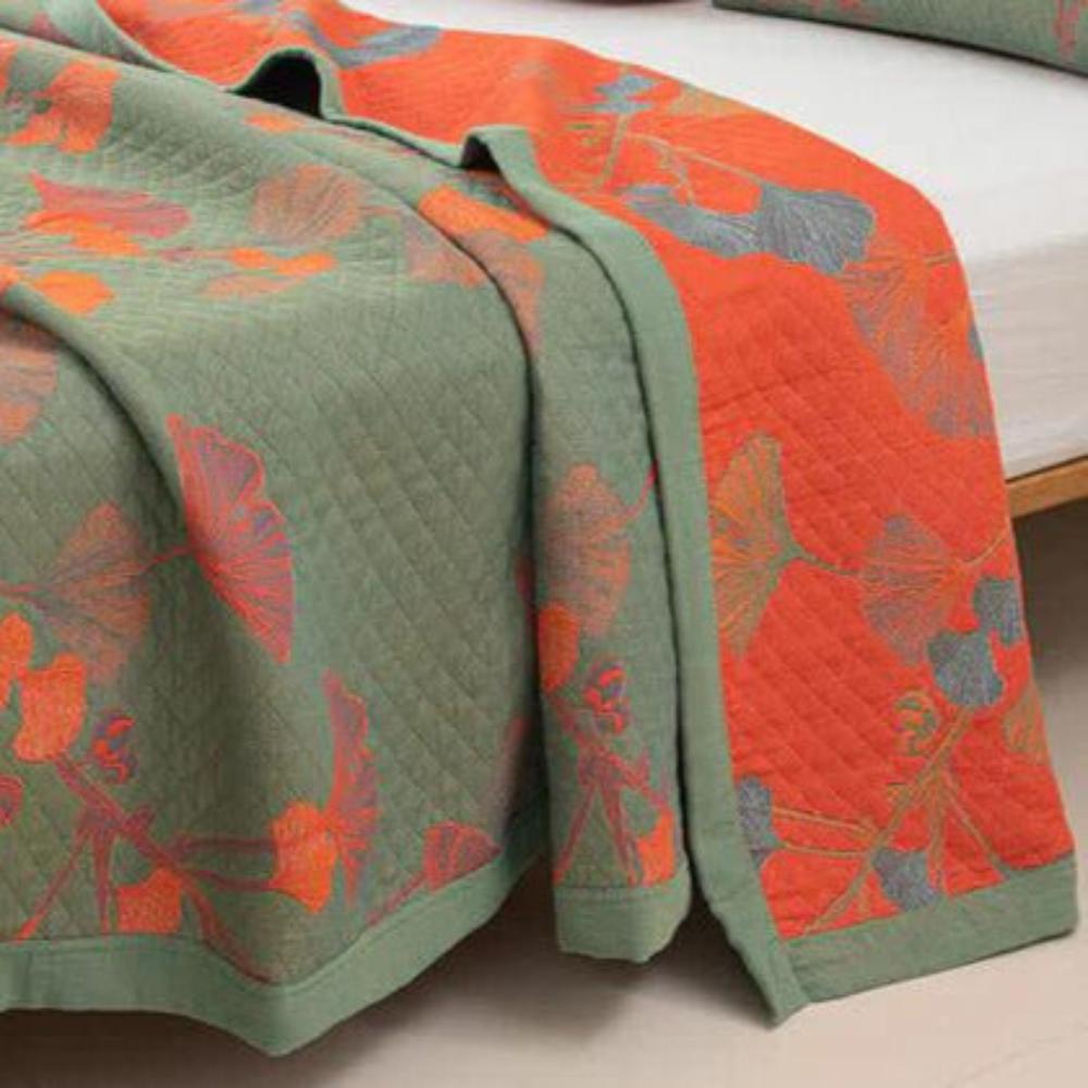 Ginkgo Orange Leaf Floral Pattern Decke