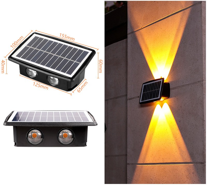 Solar LED Außenwandleuchte mit Up & Down Effekt – Moderne Wandbeleuchtung für Garten und Terrasse