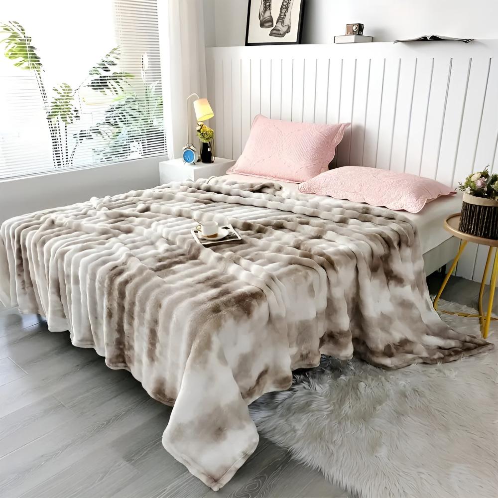 Ripple Tie-Dye Kunstfell Decke